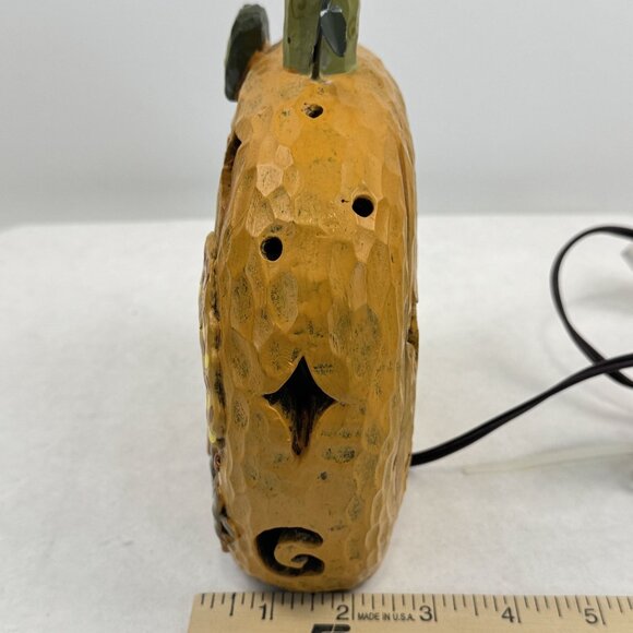 Crazy Mountain Ceramic Pumpkin-Shaped "Give Thanks" Table Lamp Cutouts Fall 7.5" - Picture 12 of 13
